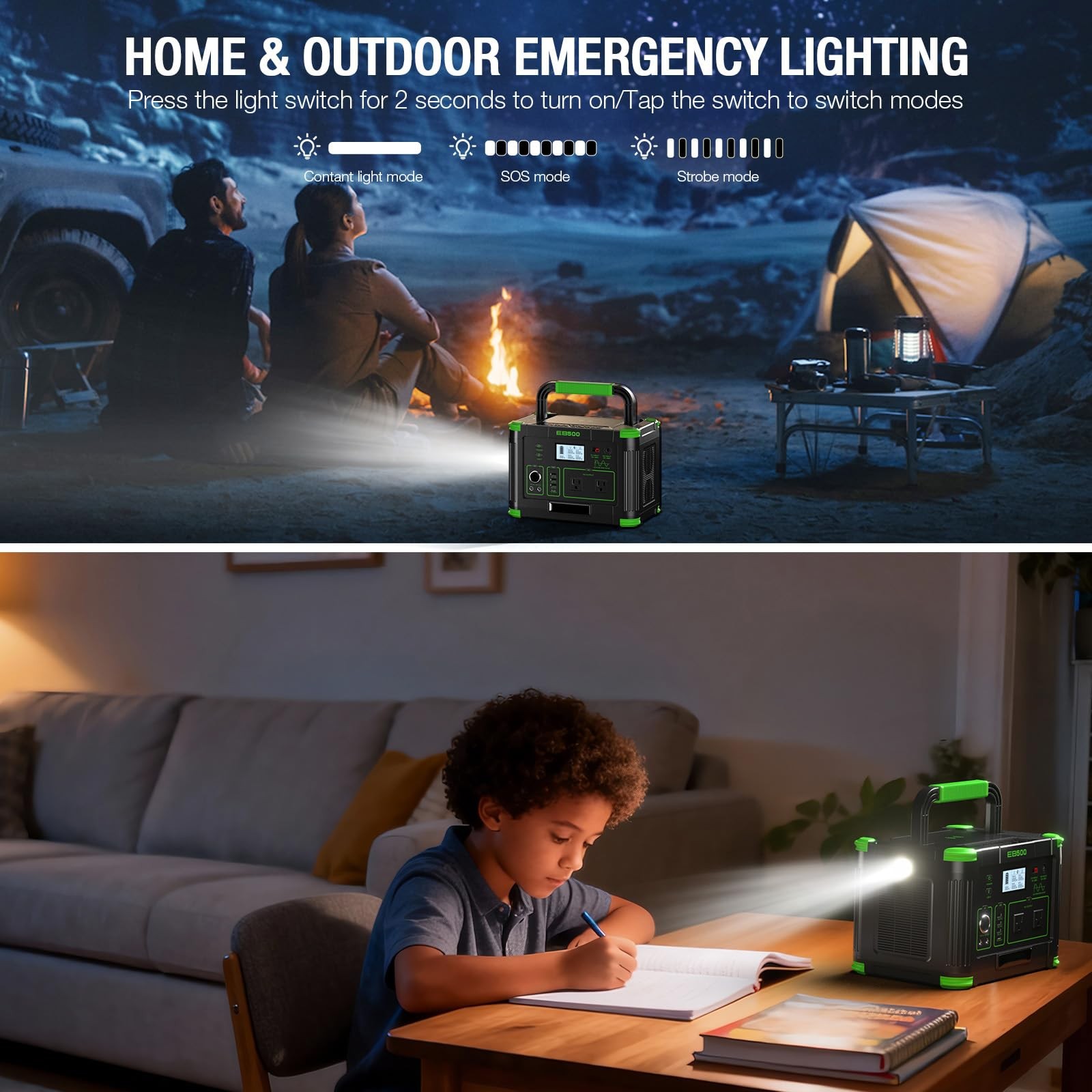 500W Portable Power Station, 519.48Wh Outdoor Solar Generator, 10-Port Powerh…