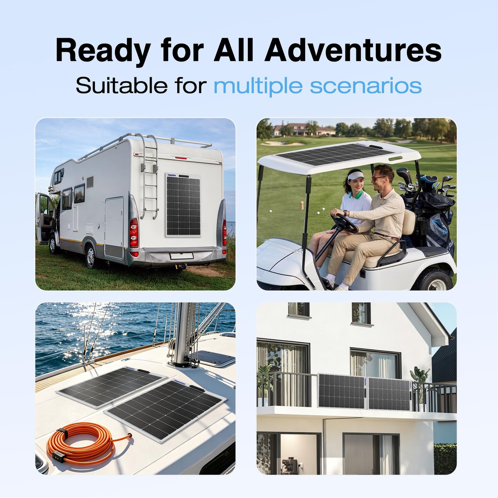 100W Flexible Solar Panel Monocrystalline SemiFlexible 12V RV Boat
