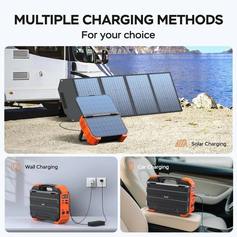Portable Power Station 1600W Solar Panel 1024Wh Power Battery 100W USB C Charge