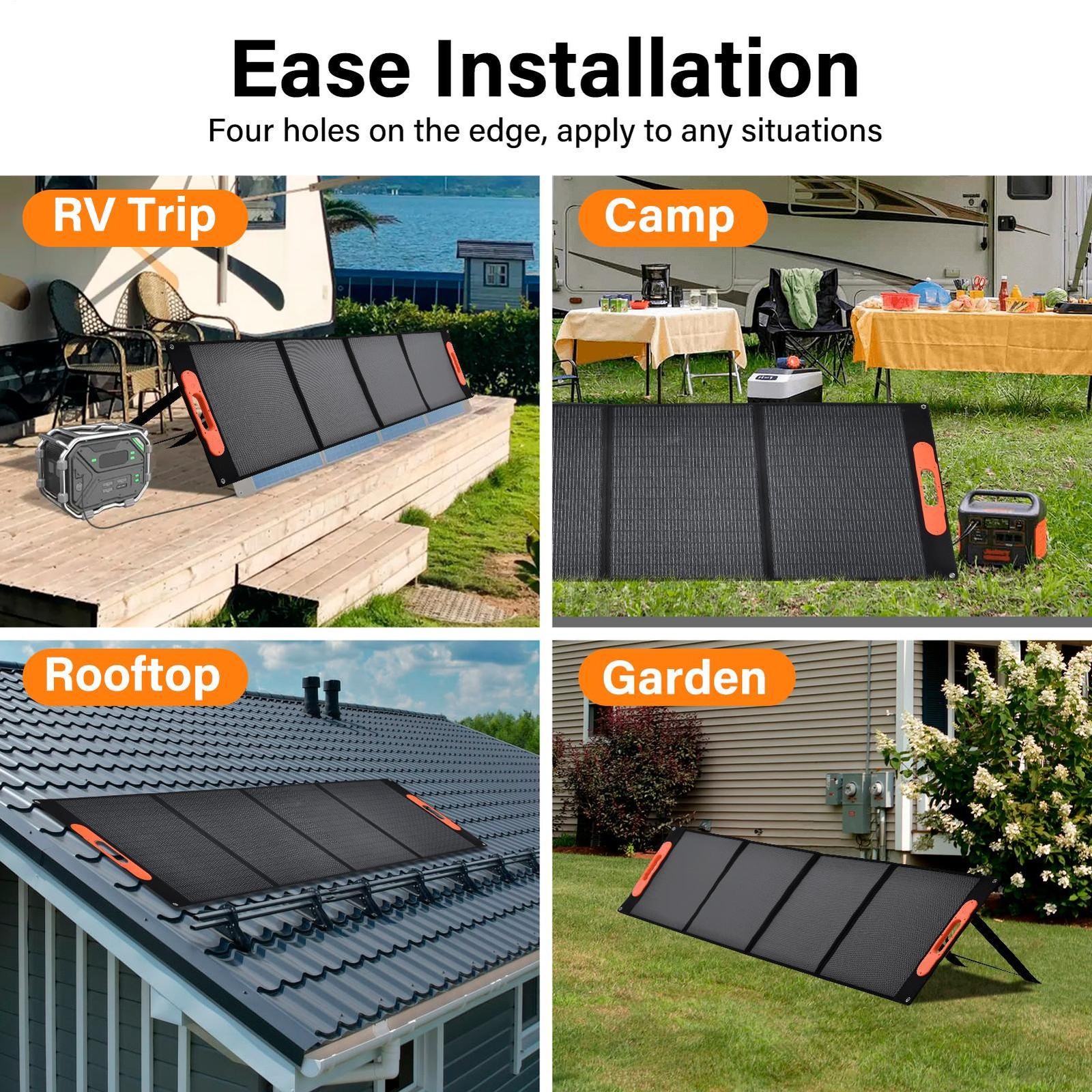 400W Portable Solar Panel Waterproof IP67 Foldable for Outdoor/RV/CAMP