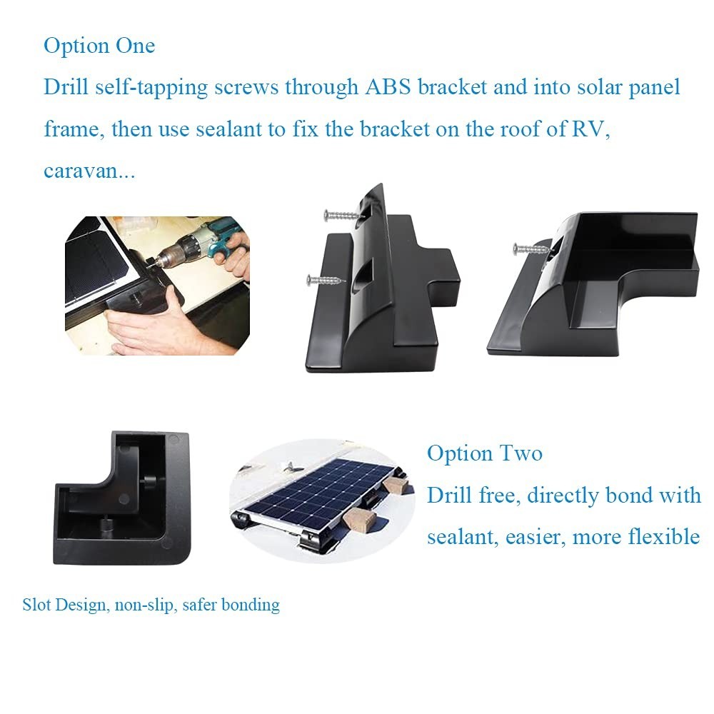 7PCS Solar Panel Mounting Brackets Kit – Drill-Free Corner Brackets for RVs, Cam