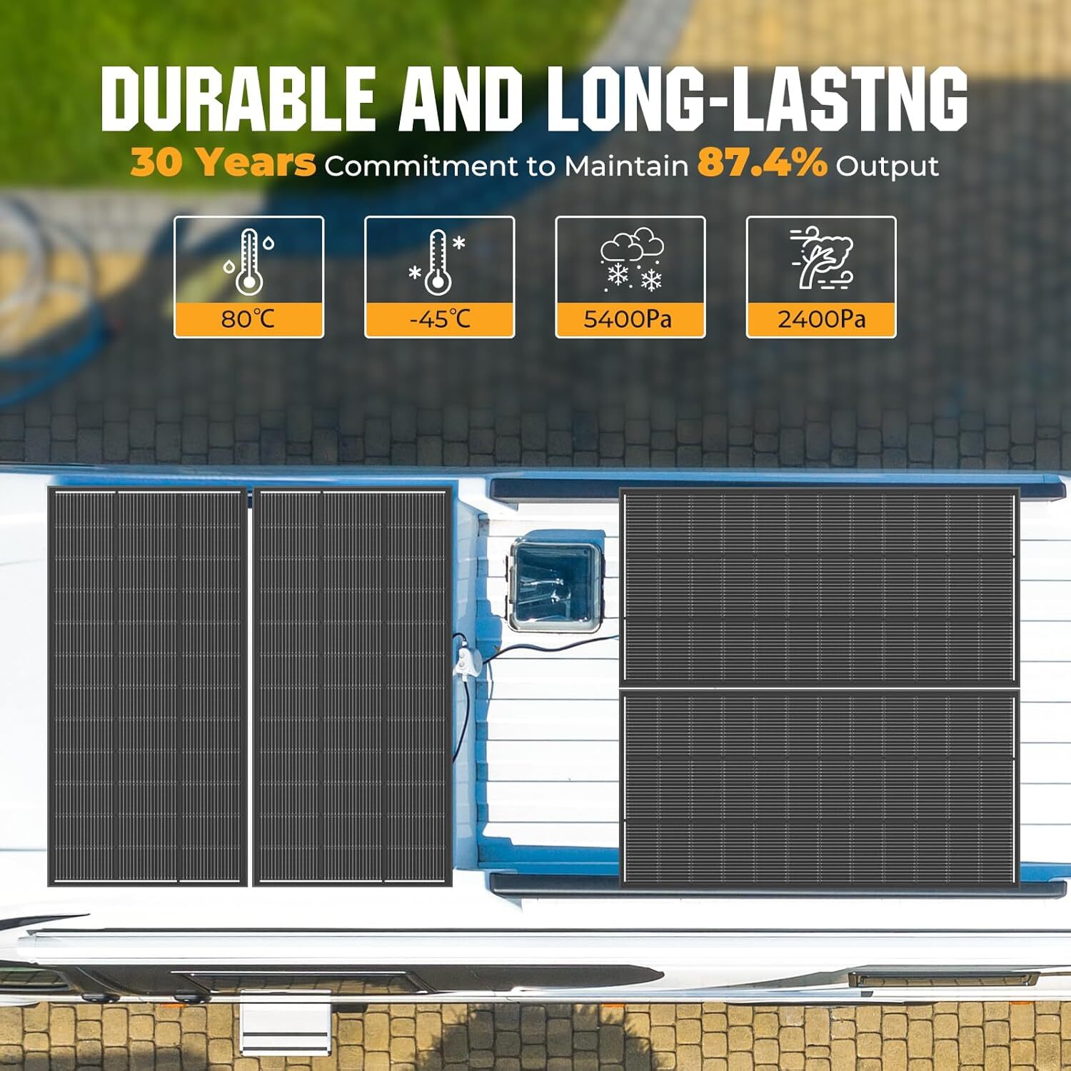 200W Watt Solar Panel N-Type Mono 12V 18BB Home RV Boat Camping PV Off Grid