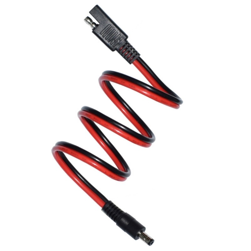 60cm SAE 2Pin Quick Disconnects to DC5.5mm Power Cable for Reliable Motorcycle