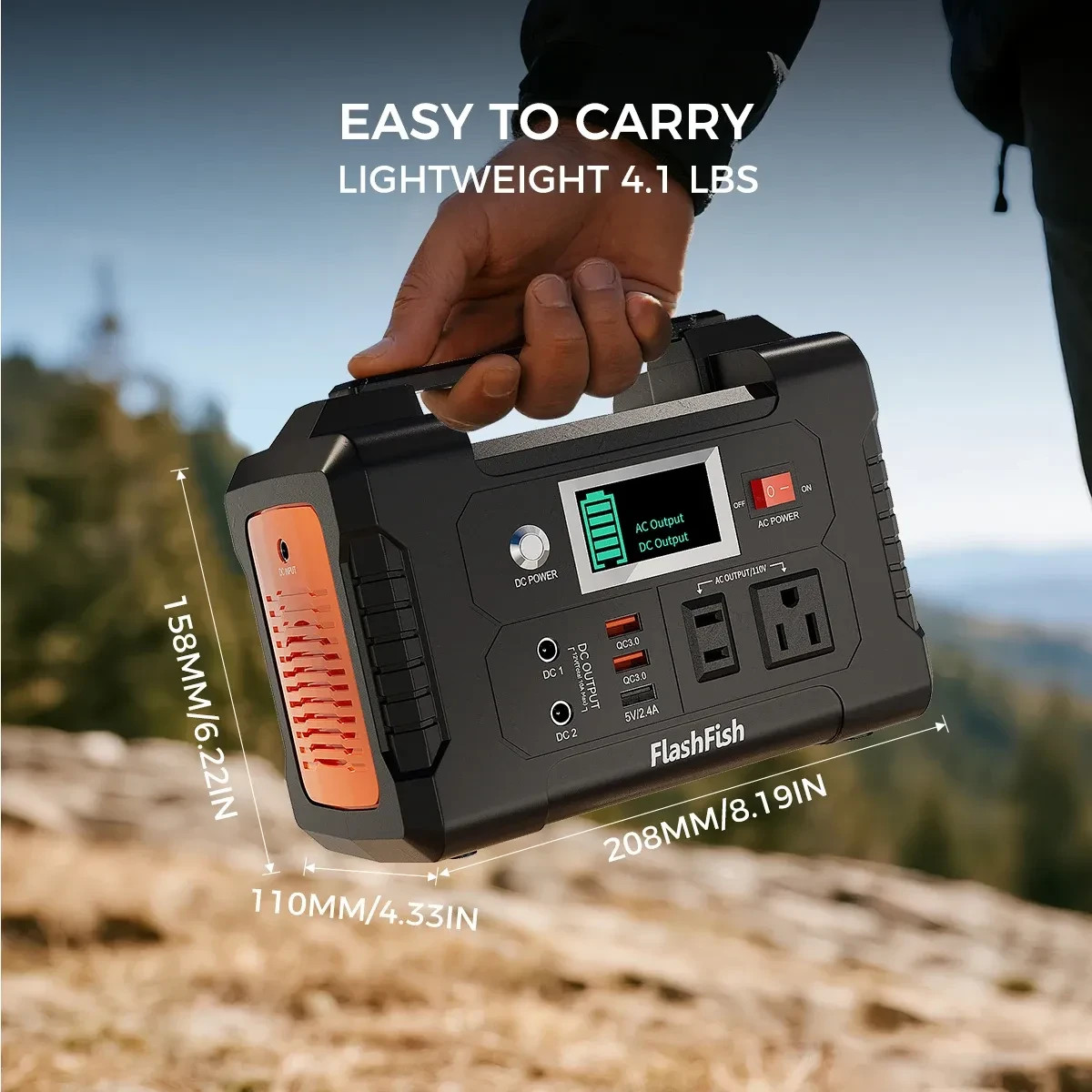 Flashfish E200 Portable Solar Generator 40800mAh 200W Power Station Outdoor Camp