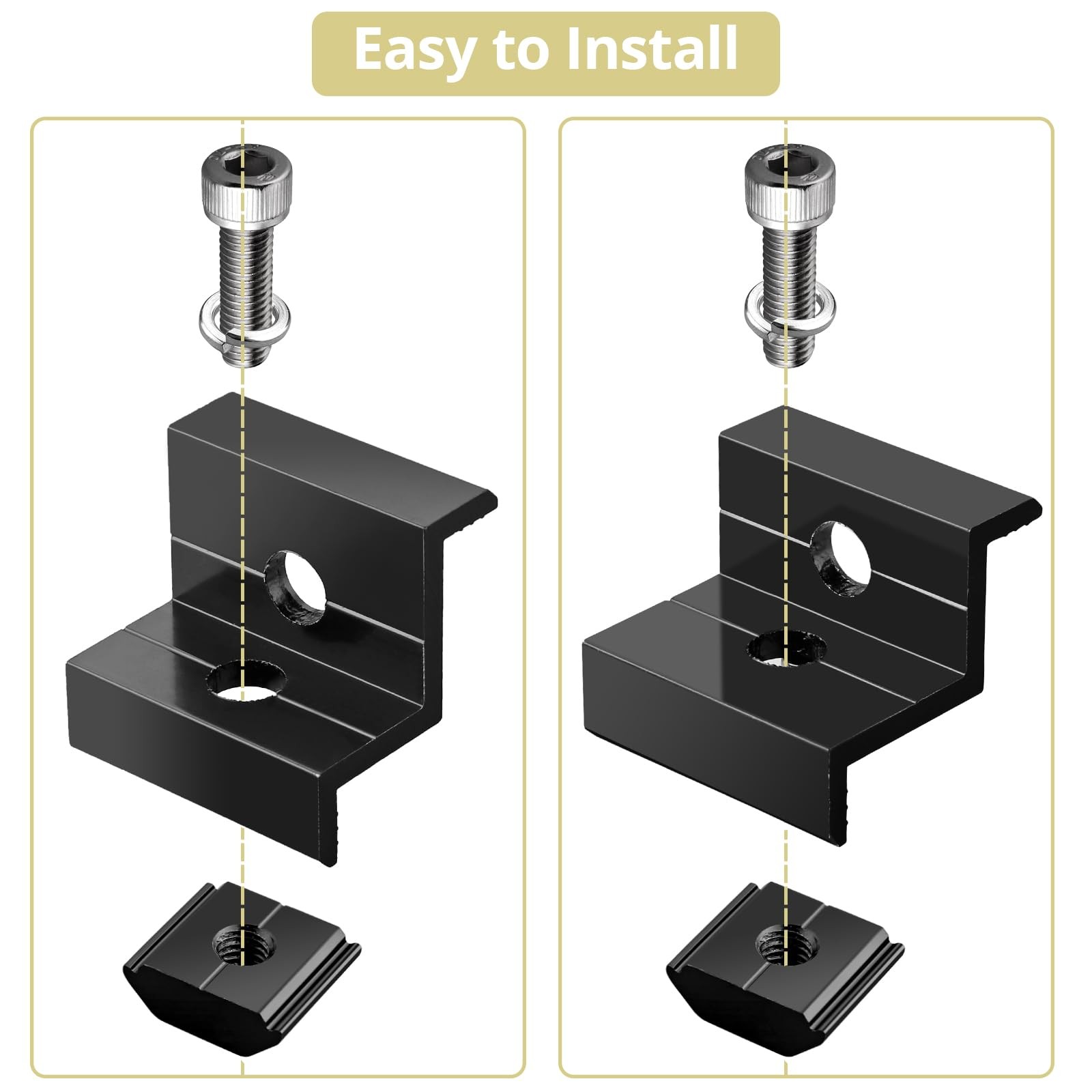10pcs Solar Panel End Clamp 30mm/35mm Aluminum Z Brackets For Solar Panels Solar