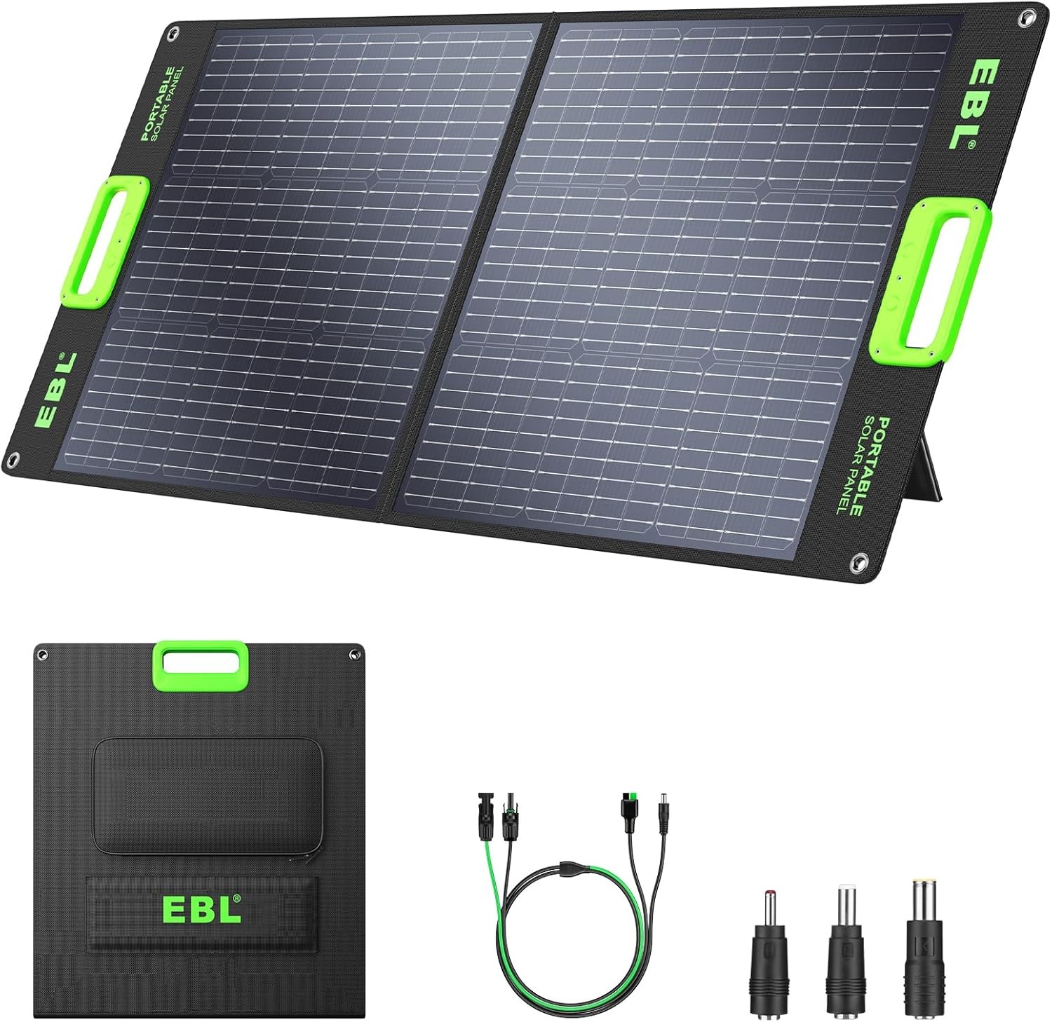 EBL 100W Portable Solar Panel IP65 Adjustable Kickstand