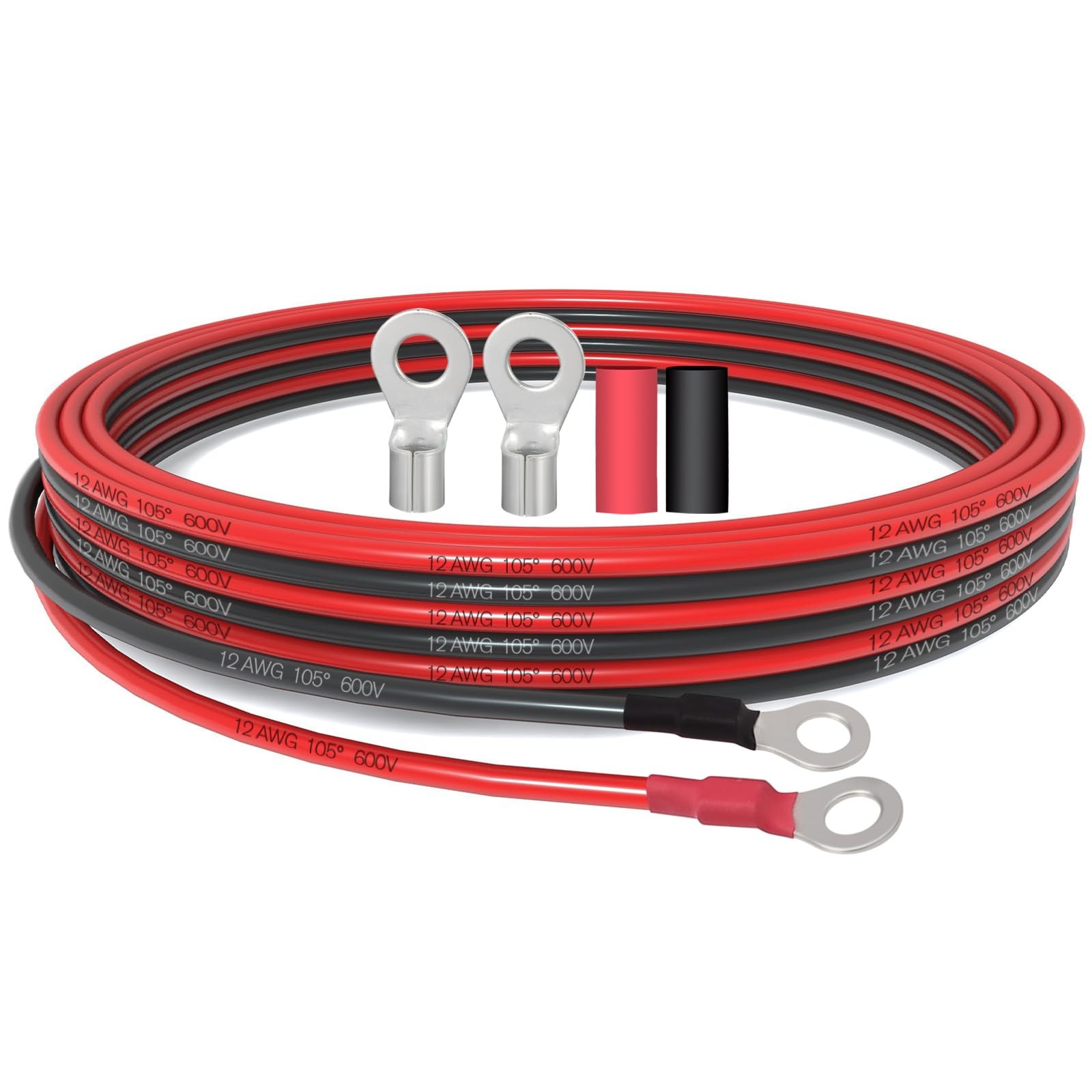 12 Gauge Wire Tinned Copper Tray Cable 11FT 12AWG – Rated 600V for Solar Panel