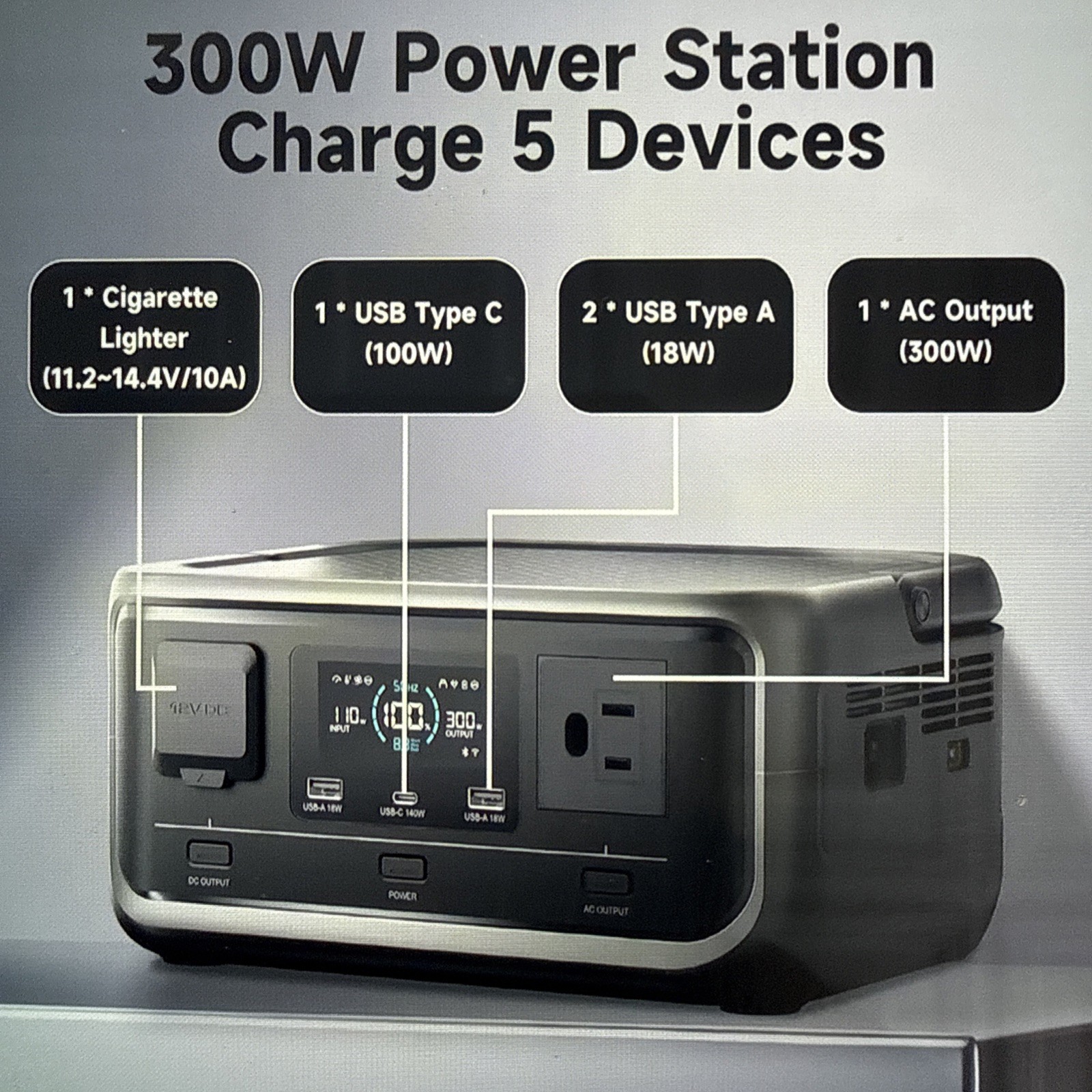 ALLPOWERS VOLIX P300 Portable Power Station 300W 256Wh LiFePO4 Solar Generator