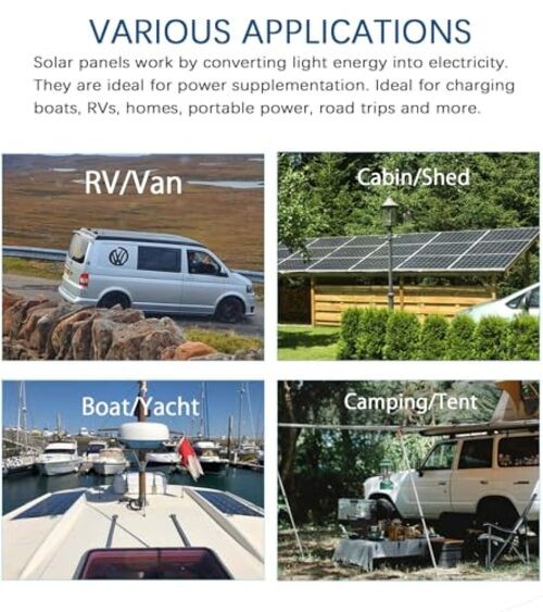 Flexible Solar Panel kit 200W 12V,2PCS 100W Monocrystalline Module,20A White