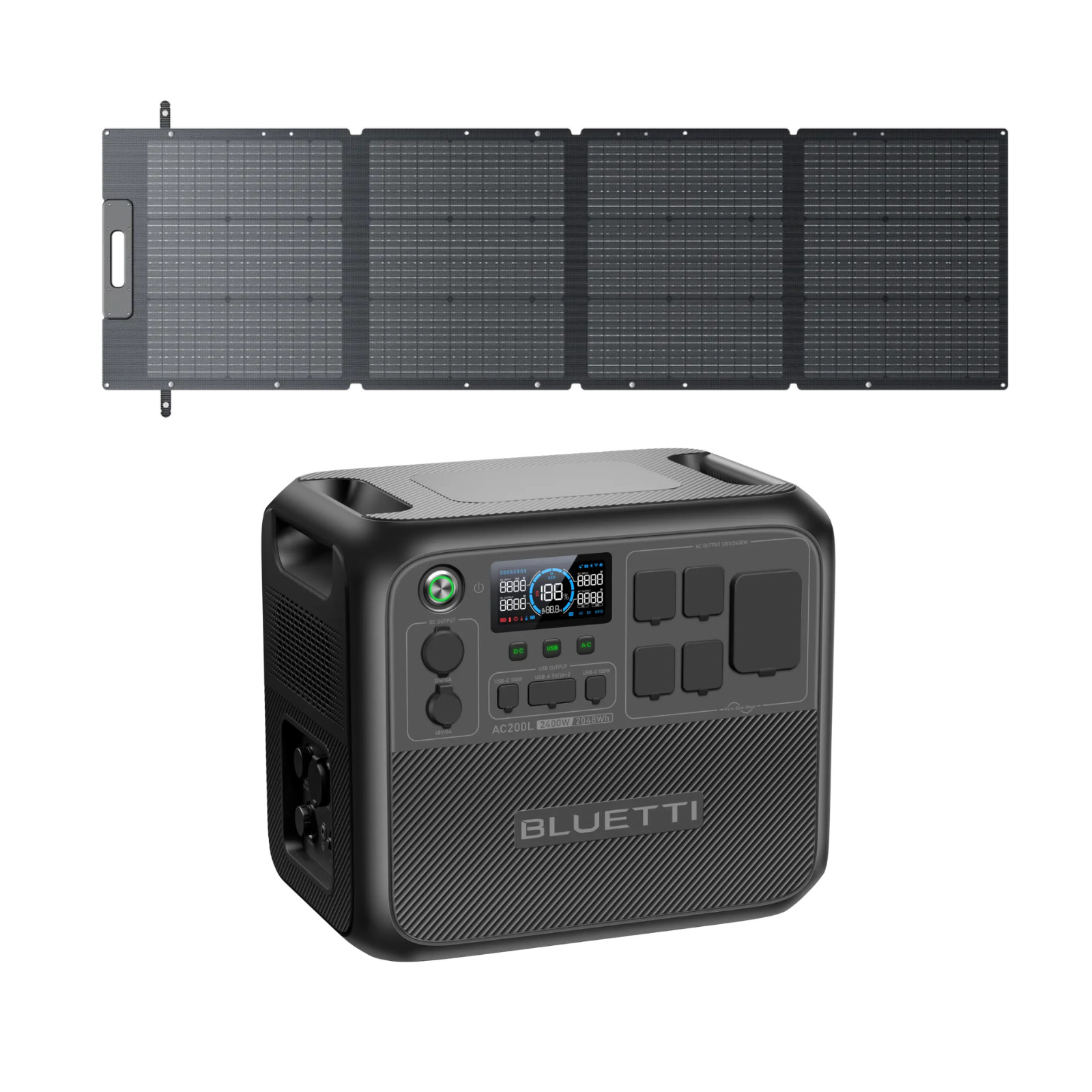 BLUETTI AC200L Solar Ready Power Station 2400W + 200W Portable Solar Panel