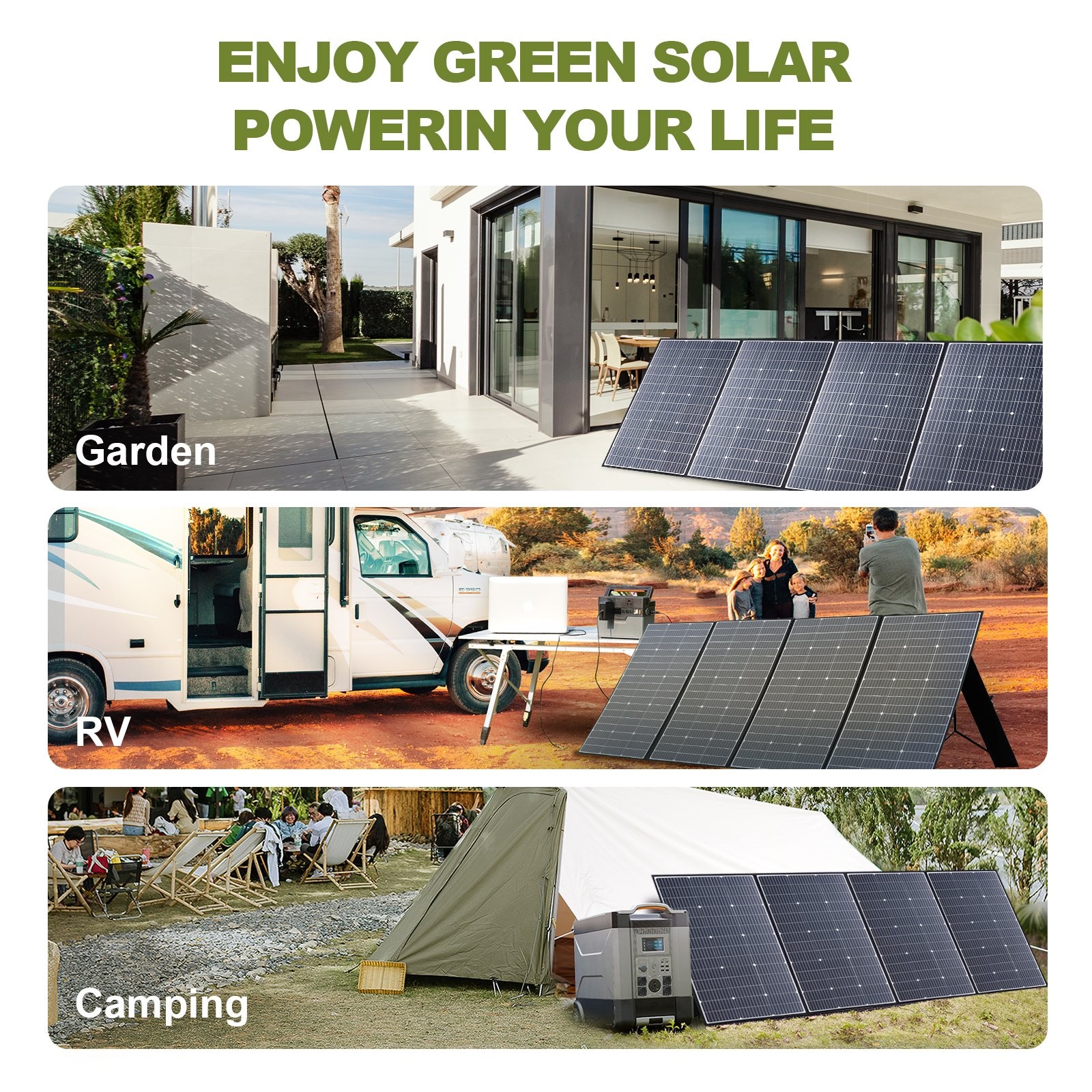 ALLPOWERS 400Watt solar panel kit Self-Waterproof for Power Station Off-gird