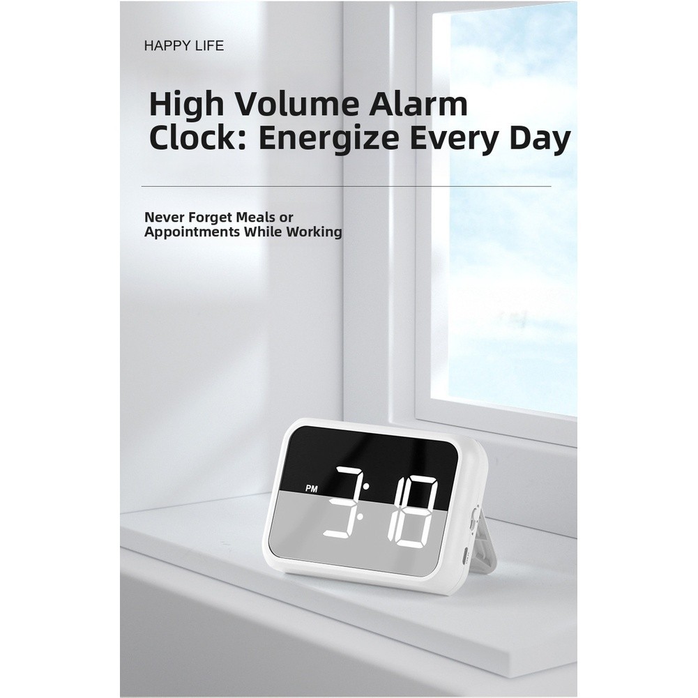 Digital LED Alarm Clock Large Display Brightness Adjustable for Bedside Desk
