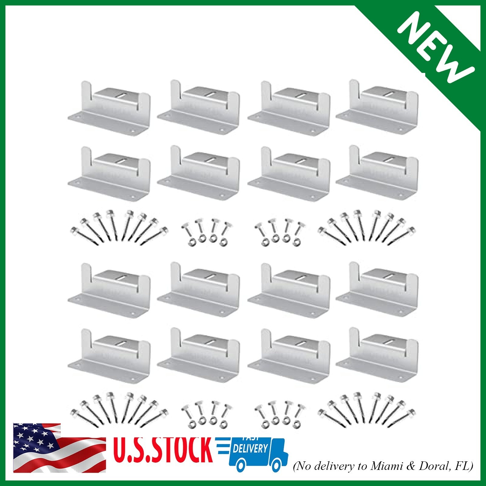 16 Units per Set Solar Panel Mounting Z Brackets, Solar Panel Mounting Brackets
