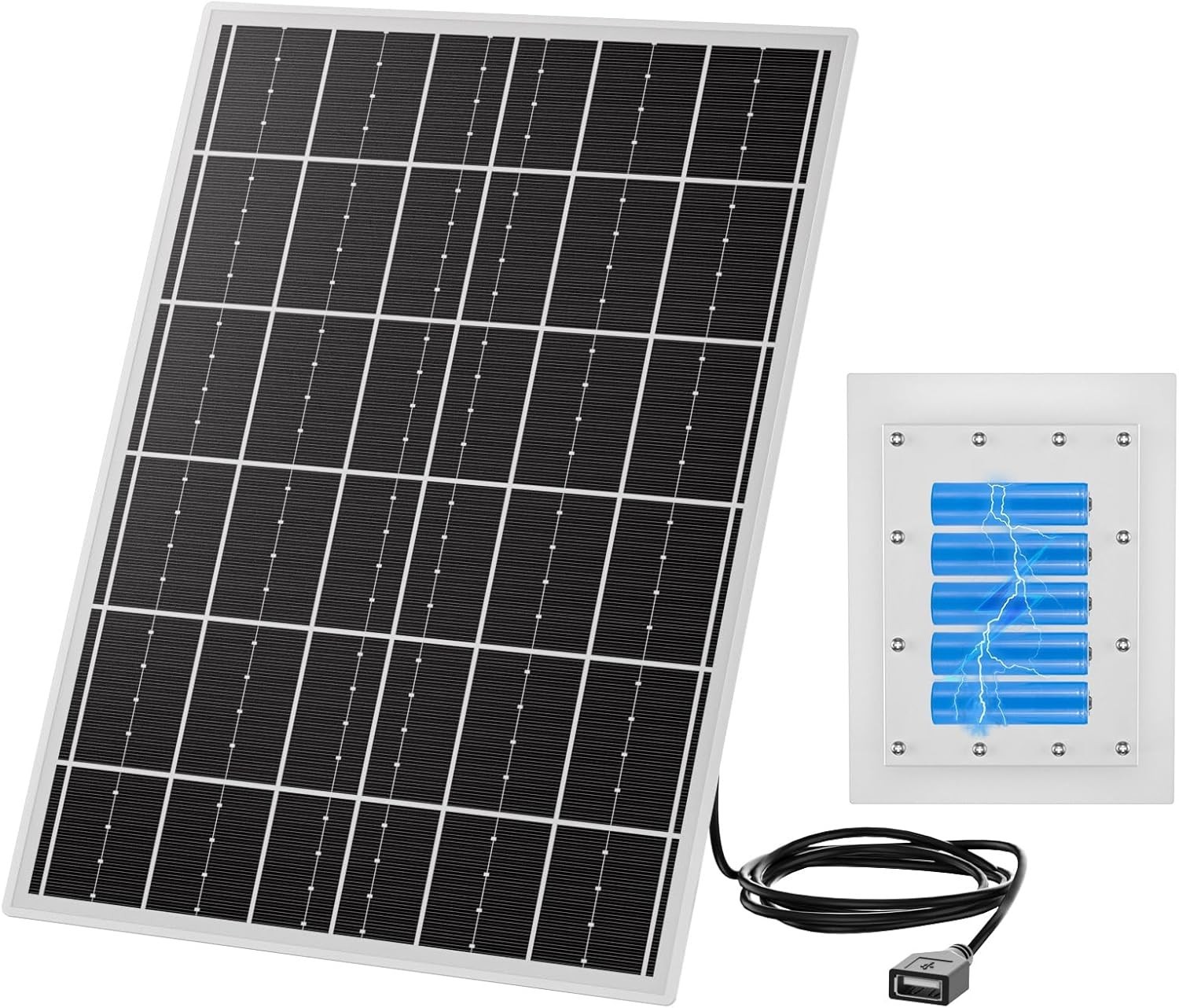 15W 5V Solar Panel for Outdoor Security Camera with 20Ah LiFePO4 Battery – Mo…