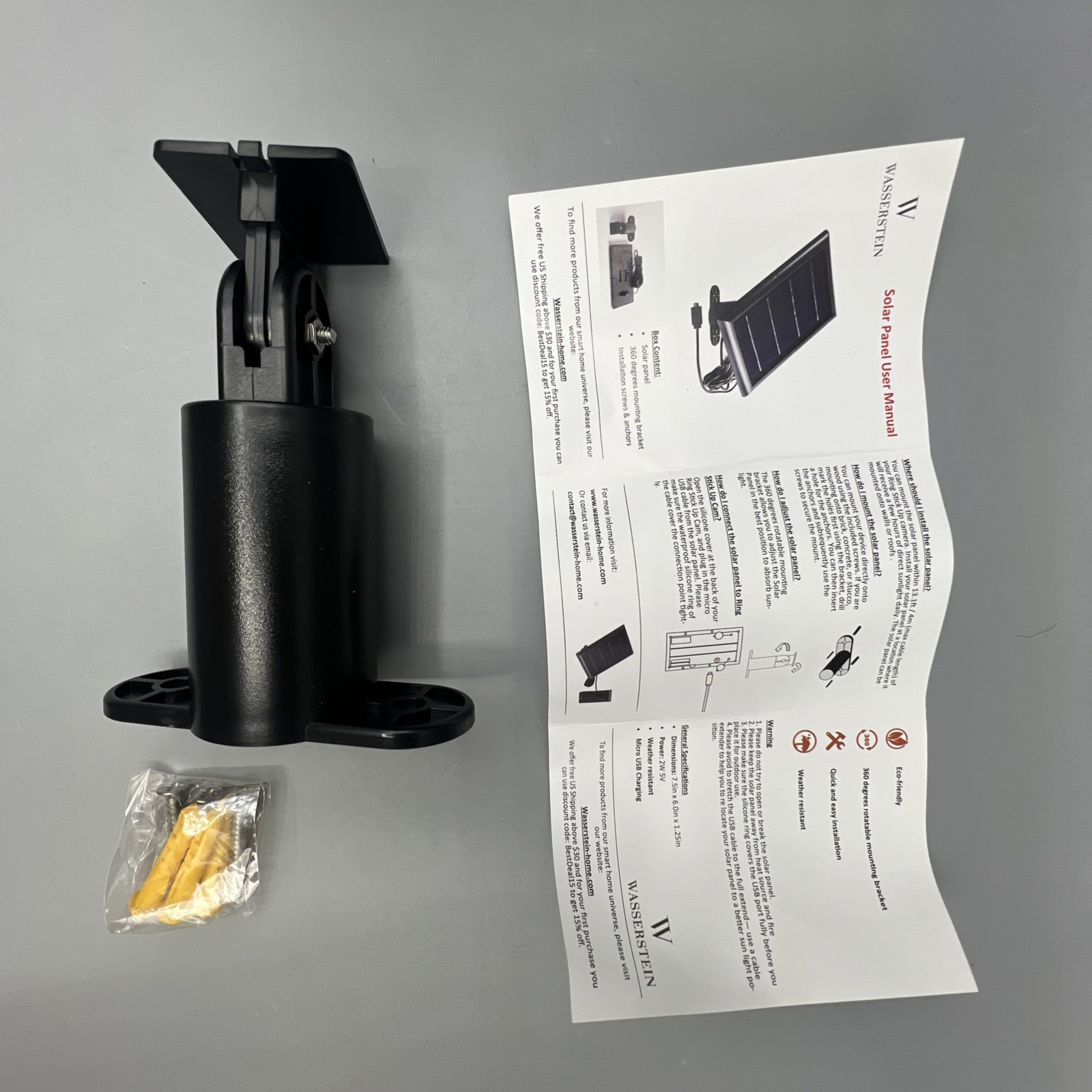 Wasserstein Solar Panel Ring Stick Up Cam