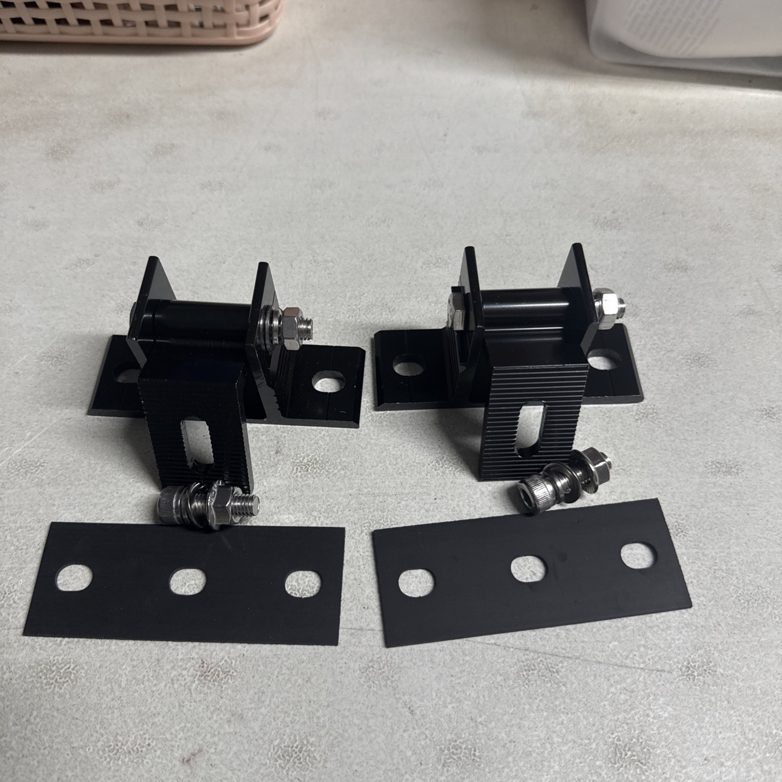 2 Pack Adjustable Solar Panel Tilt Mount Bracket Base, Tilt Angle 10-60 Flat Roo