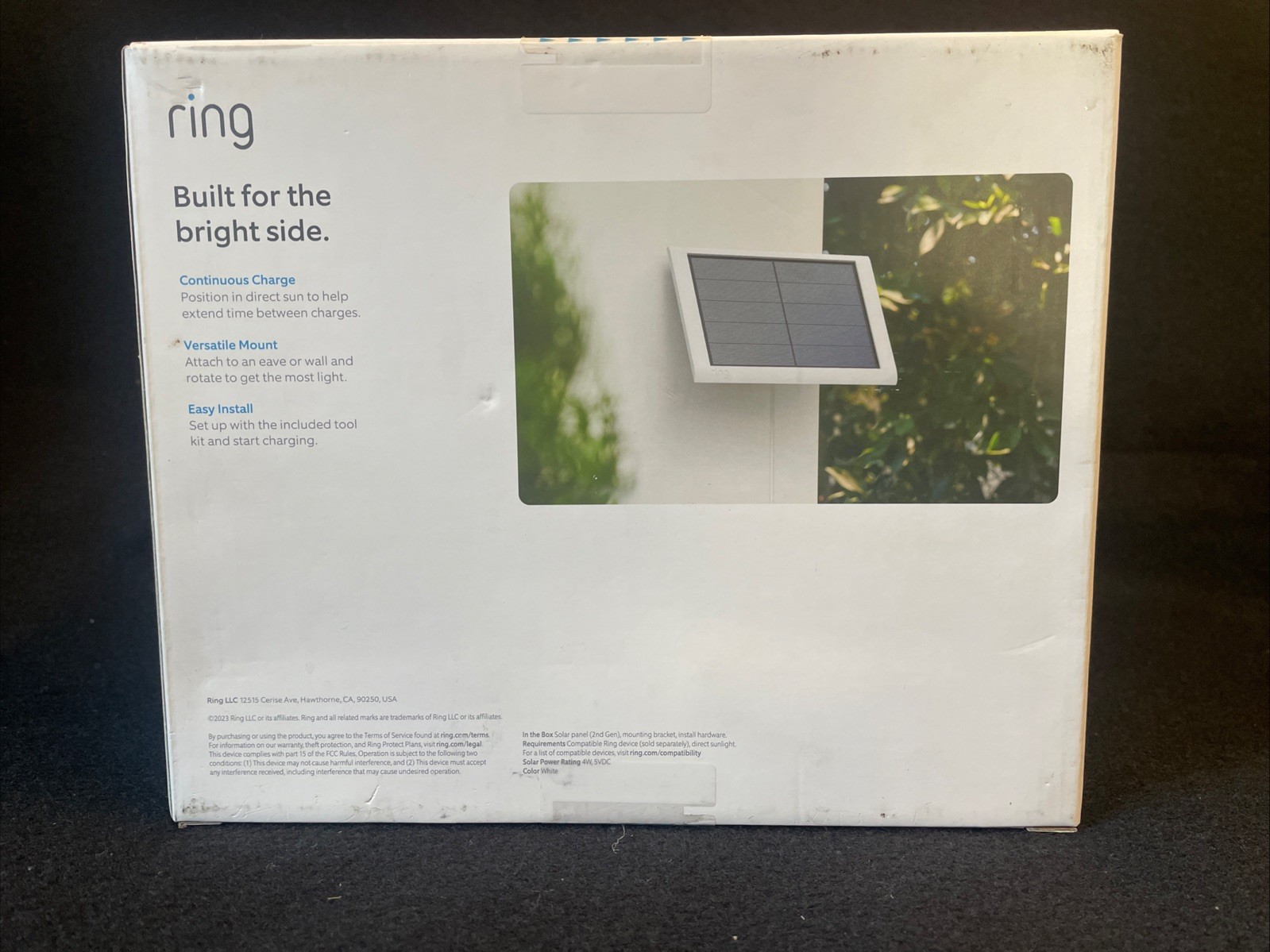 Ring 2nd Generation Solar Panel for Select Ring Security Cameras Factory Sealed