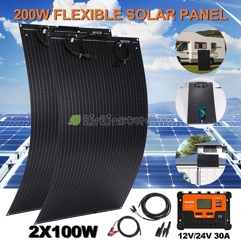100W 200W 400W Flexible Solar Panel w/ Controller, High Efficiency Solar Modules