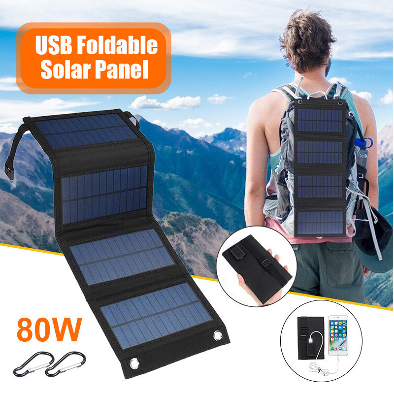 100Watt USB Portable Fast Charger Waterproof Solar Power Bank for Cell Phone