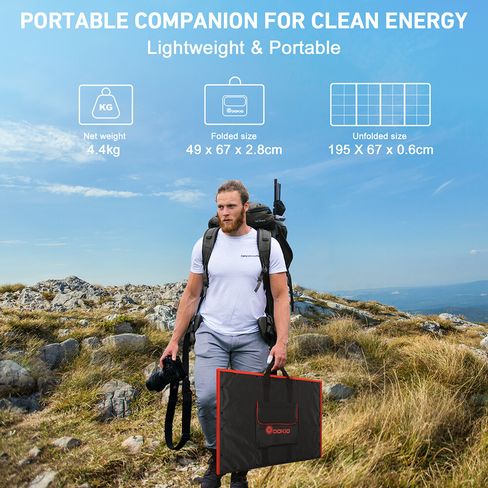 200W Portable Foldable Solar Panel for 12v Car Battery/RV/Solar Generator/Phone