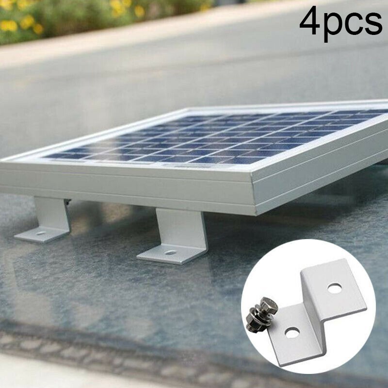 4x Panel Mounting Solar Z-Style Brackets Mounts Aluminum Alloy Battery Energy