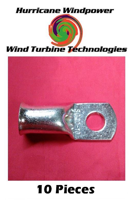 (10 PCS) 2/0 Gauge/AWG 3/8 Inch Tinned Copper Lug Battery Cable Connector
