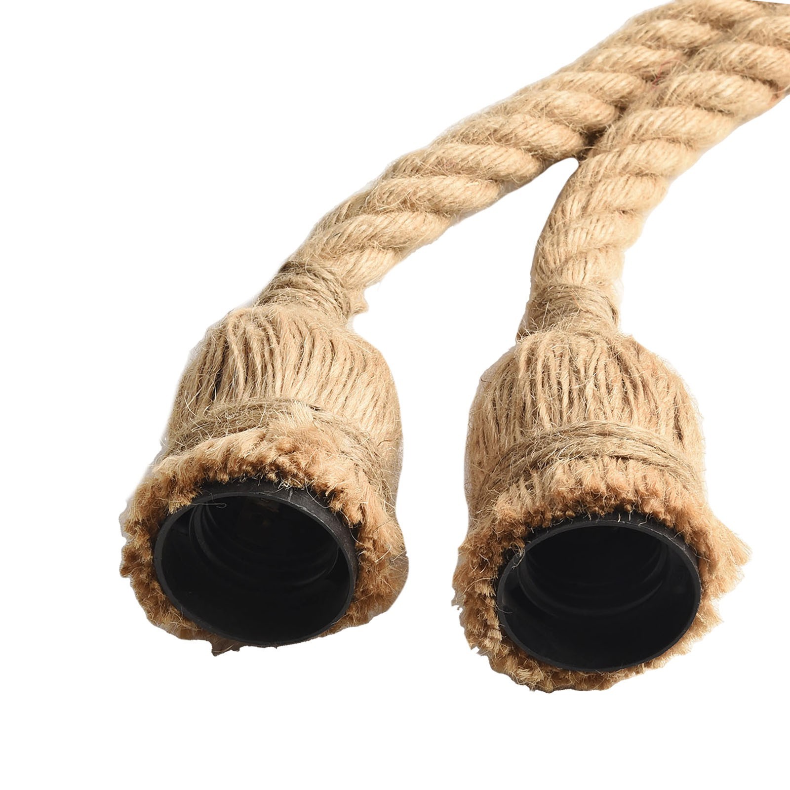 Earth Yellow Industrial Chandelier Retro Hemp Rope Ceiling Lamp 1m Length