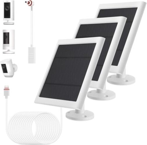 Solar Panel Outdoor for Ring Cameras () Spotlight Cam White 3P