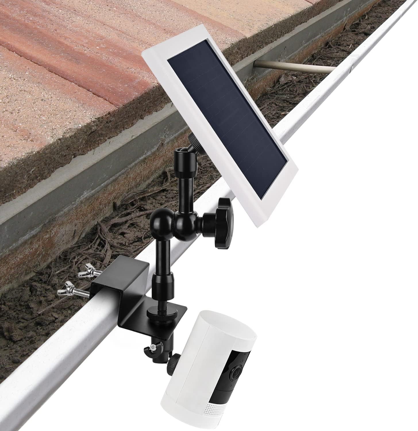 2-in-1 Gutter Mount for Solar Panel, Stick Up Cam Battery, Spotlight Cam and Spo
