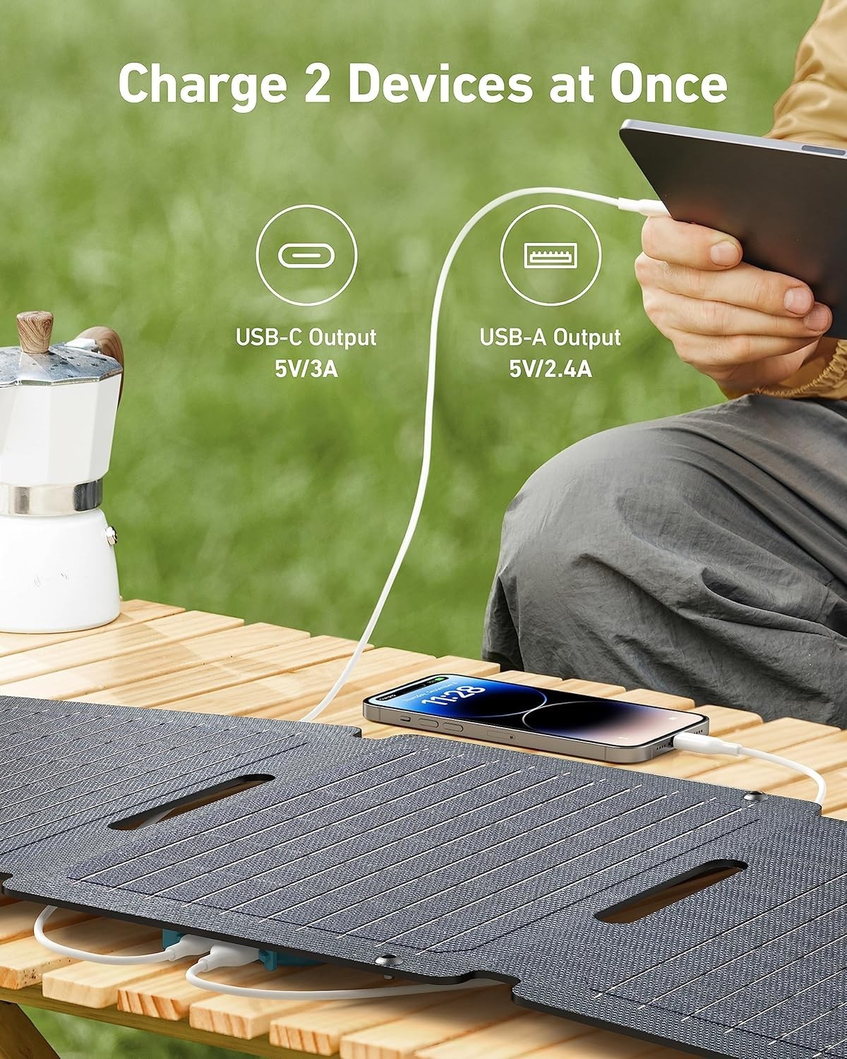 Solix PS30 Solar Panel 30W Foldable Portable Solar Charger IP65 Water & Dust