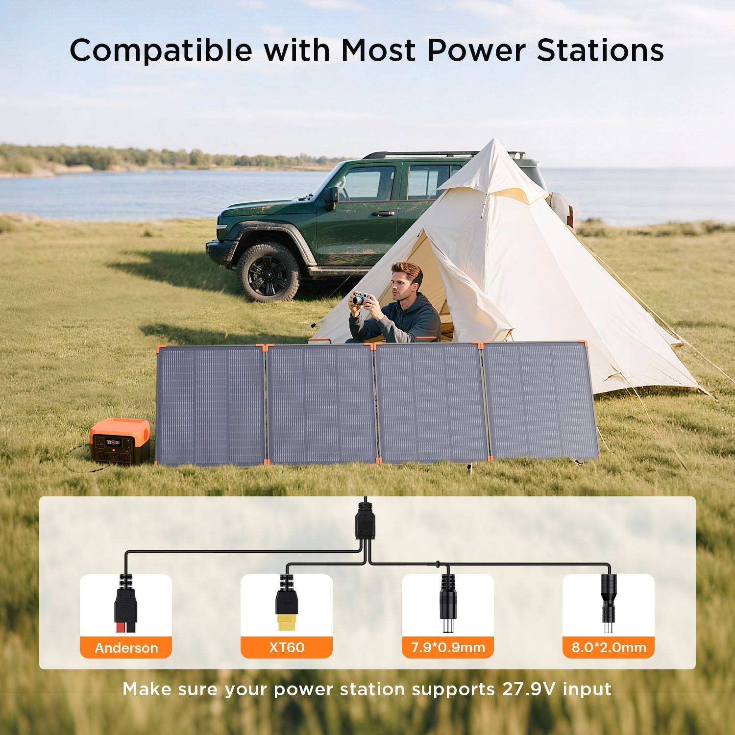 ZOUPW 300W Foldable Solar Panel N-Type 16BB for Power Station Camping RV Trip