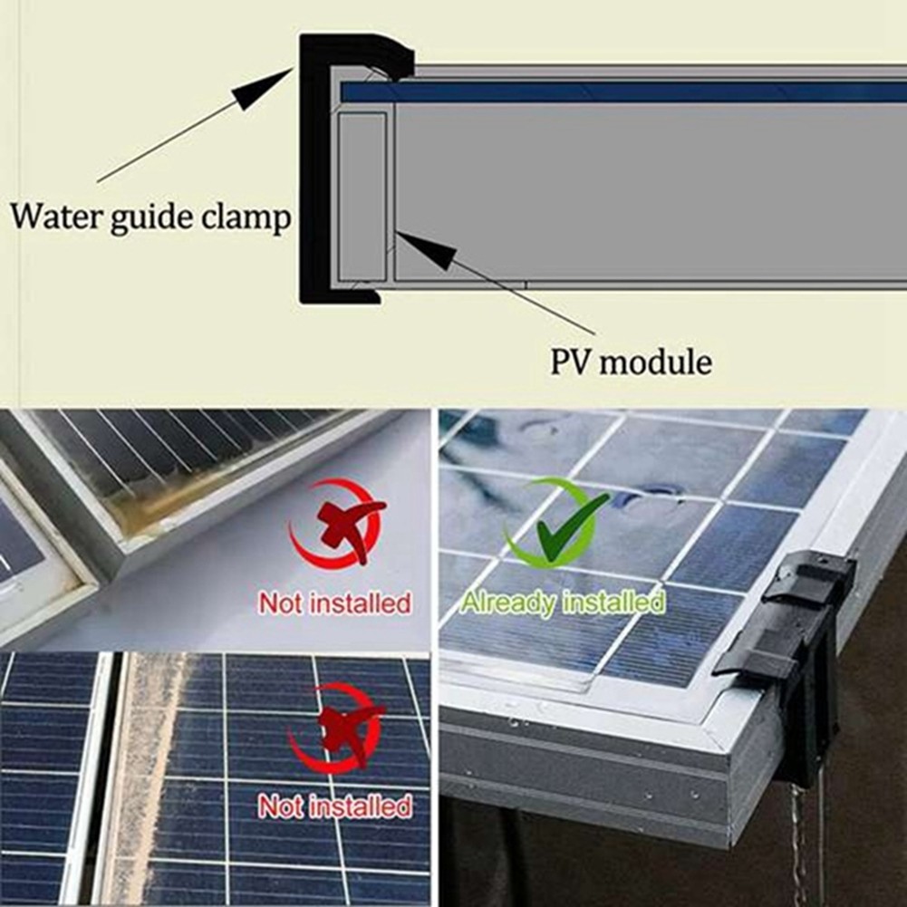 30PCS Photovoltaic Panel Drainage Buckle PV Plate Solar Panel Water Clip7477