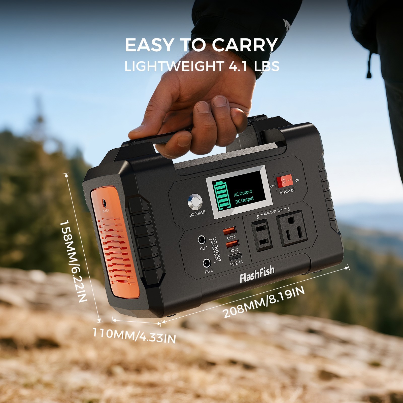 200W Portable Power Station with 60W Foldable Solar Panel for Outdoor Camping