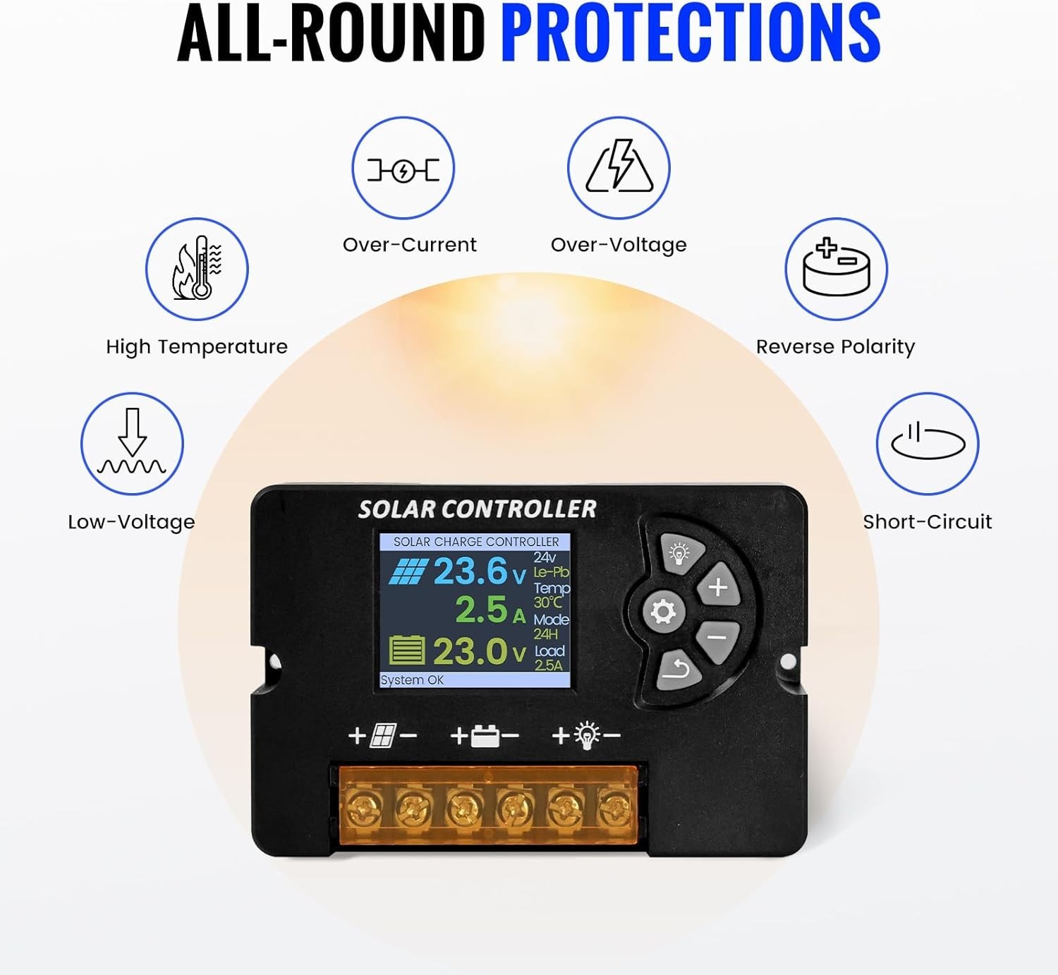 100W Monocrystalline Solar Panel Kit 30A PWM Controller 12V/24V High Efficiency
