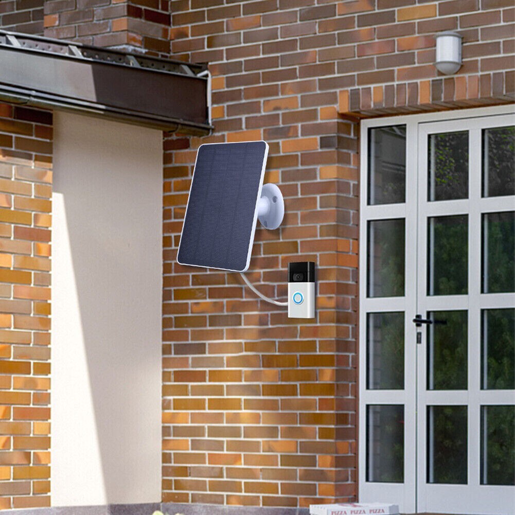 5W Solar Panel Charger For Ring Video Doorbell 4/3/2 Solar Charger W/Power Cable