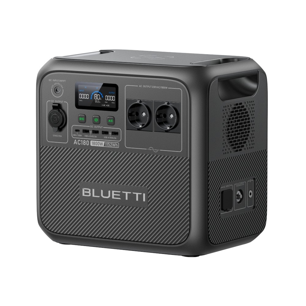 BLUETTI AC180 1152Wh Portable Power Station+Optional Solar Panel Off-Grid Use