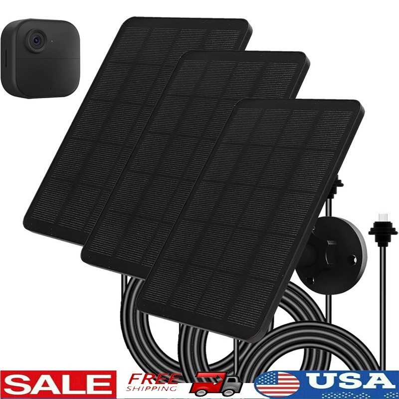 Solar Panel Blink Outdoor 4 Camera Efficient Waterproof Mountable USB-C Charger