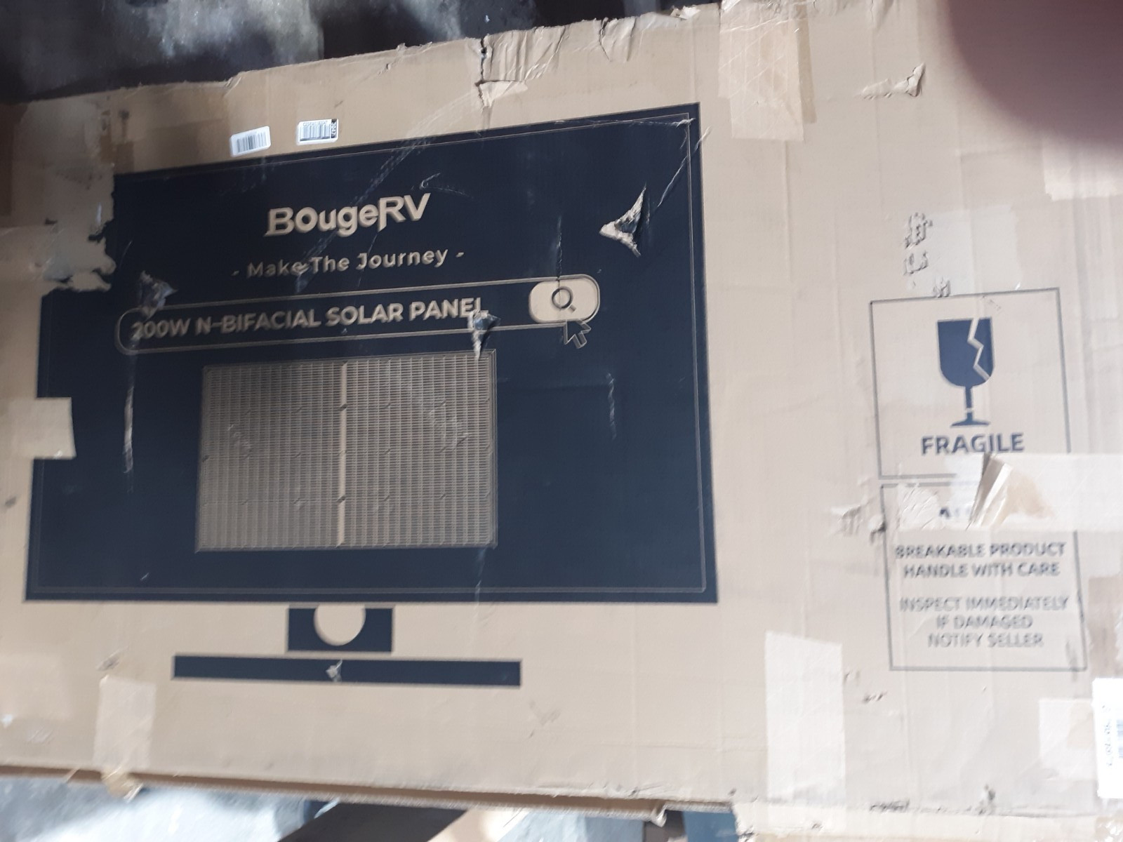 BougeRV 200W N-Bifacial Solar Panel Monocrystalline Dual-Sided Glass for RV