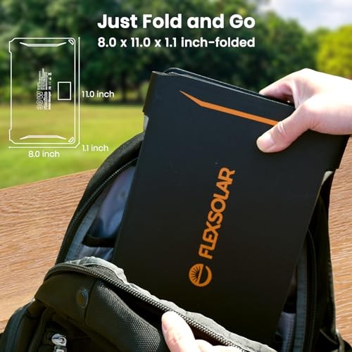 30W Portable Solar Panel Chargers QC3.0 18W USB-A USB-C Output Foldable E-30W