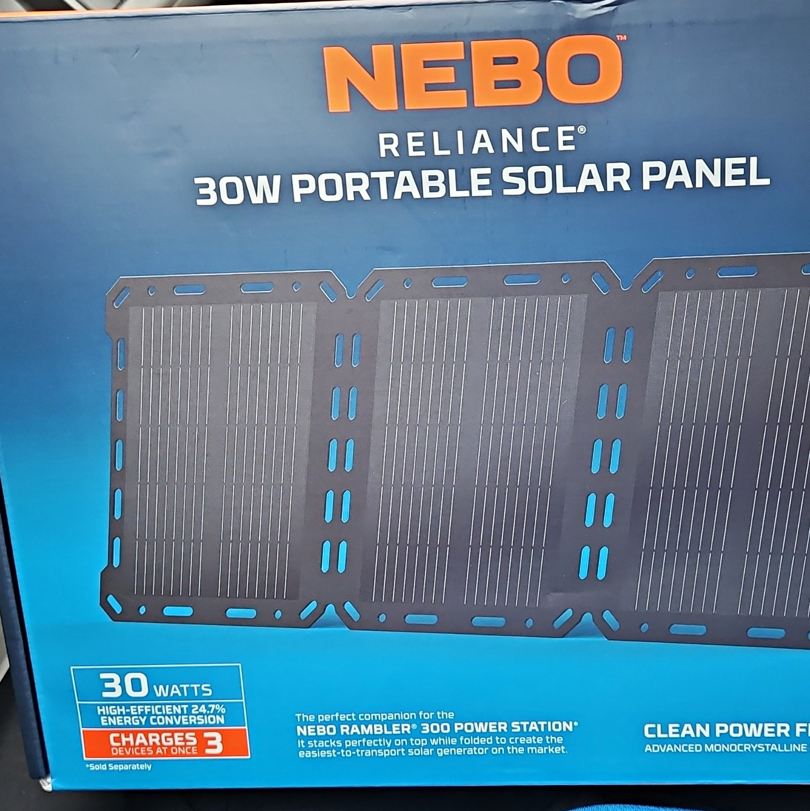 NEBO Reliance 30W Portable Solar Panel USB-C – Water Resistant