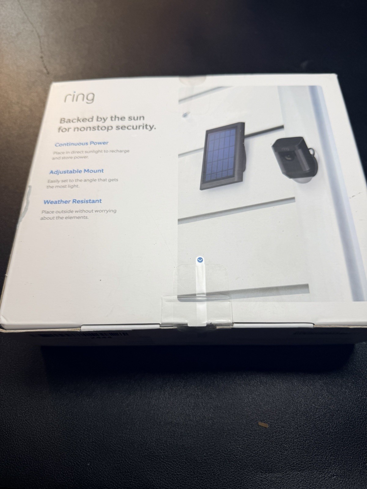 New Ring Rechargable Power Solar Panel Black