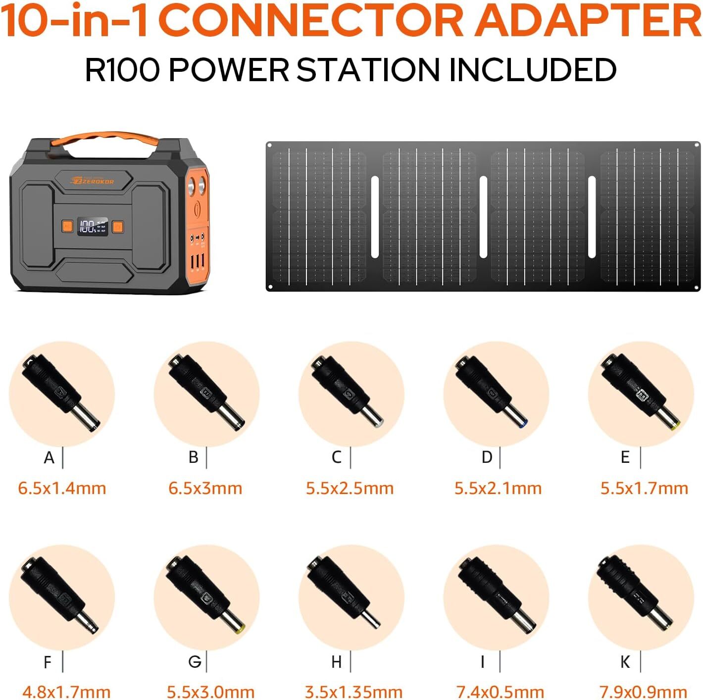 100W Solar Generator Portable Power Station Battery Charger with 40W Solar Panel