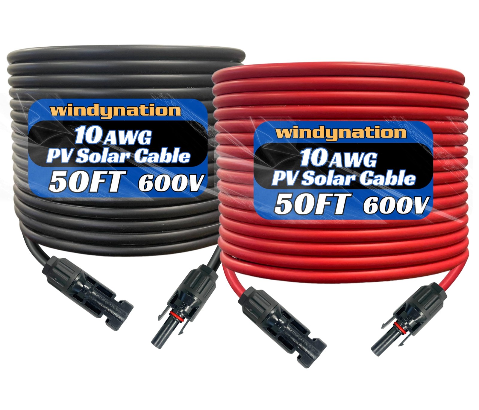 10 Gauge 10 AWG Pair 50 Feet Black + 50 Feet Red PV Photovoltaic Solar Panel …