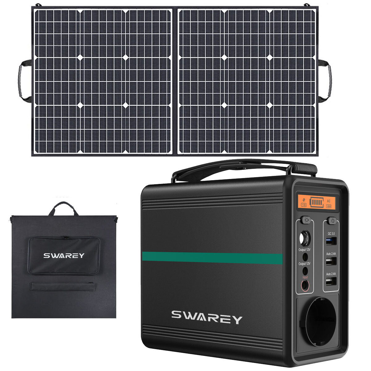 166- 518Wh Solar Generator Portable Power Station with 100W Foldable Solar Panel