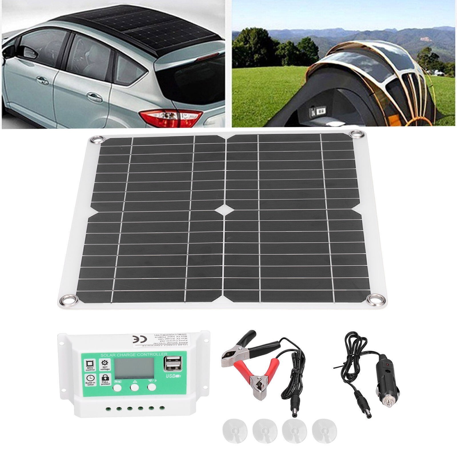 40W 18V Monocrystalline Silicon Flexible Solar Panel with 20A Solar Charge