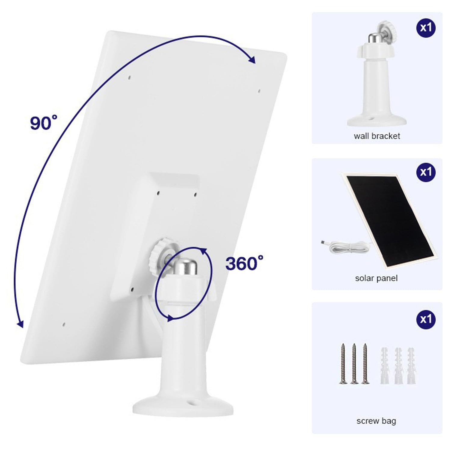 Solar Panel Charger for Ring Camera, Compatible with Ri ng Stick Up Cam, Stic…
