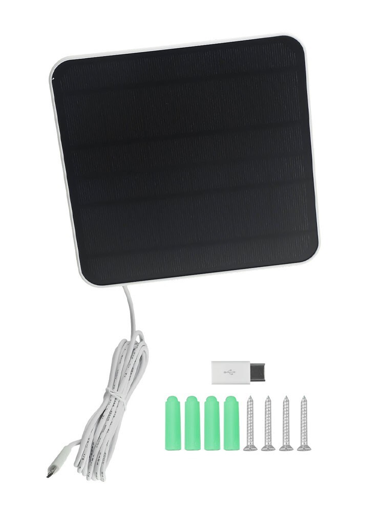5W Solar Panel Charger For Ring Video Doorbell 4/3/2 Solar Charger W/Power Cable
