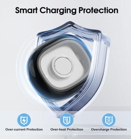 Charging Case for Oura Ring Gen 4 & 3 Charger, 2000mAh Portable Travel Black