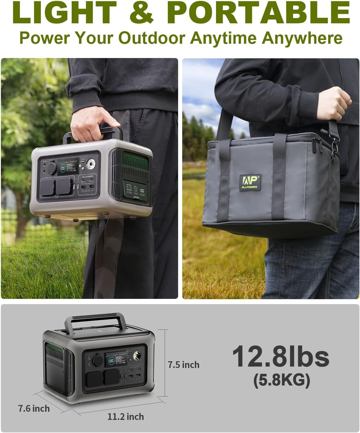 ALLPOWERS 299Wh 600W Portable Power Station LiFePO4 Solar Generator Refurbished