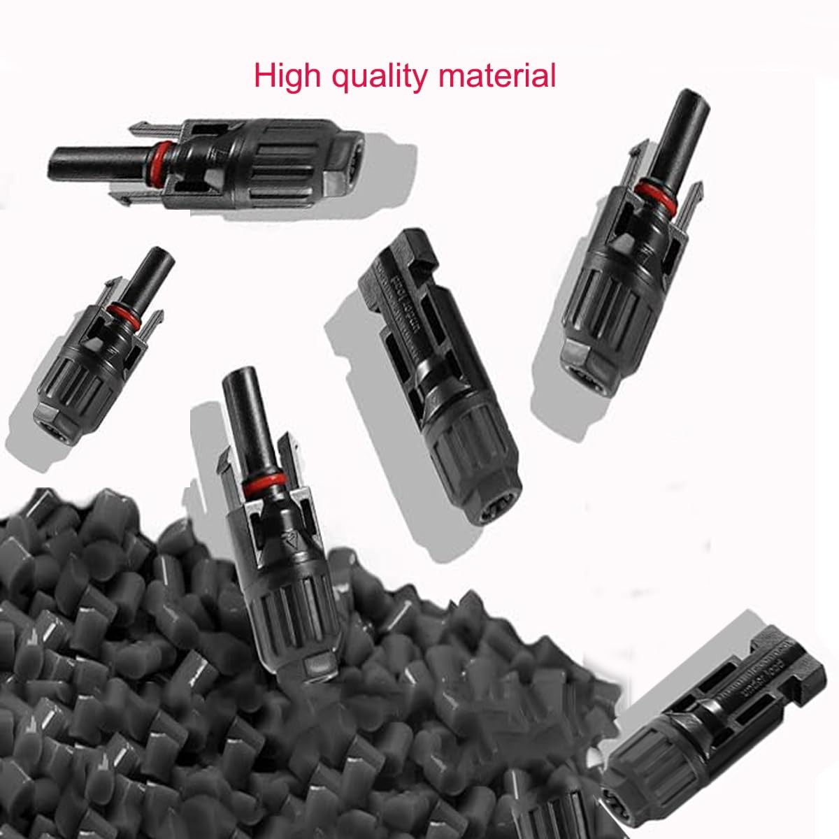 Daohaodeli Solar Connectors 30A 12AWG 1-3 Y Branch Adapter Cable Pair Red+Black